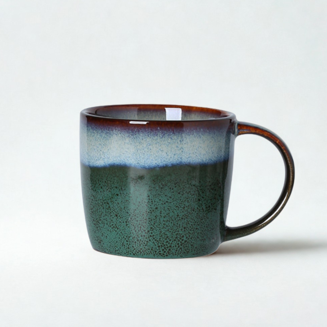 Handmade Coffee Mug 350ml - Green Island